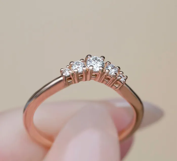 Albrecht Jewellery Natural Blue Diamond Engagement Ring Set 14K Gold Rings