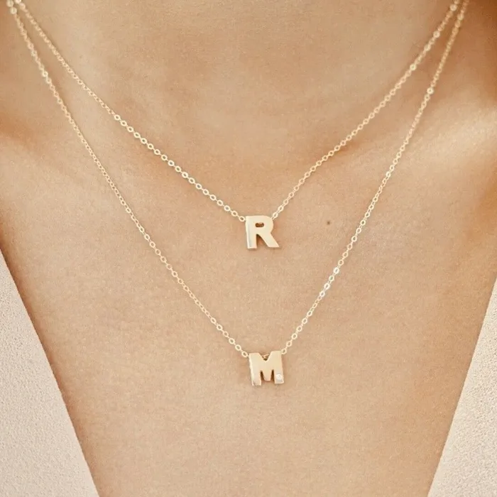 AlbrechtJewellery Initial Pendant Necklace with a Cable Chain 14K Solid GoldPersonalized Letter Necklace Necklaces AlbrechtJewellery Initial Pendant Necklace with a Cable Chain 14K Solid GoldPersonalized Letter Necklace Necklaces