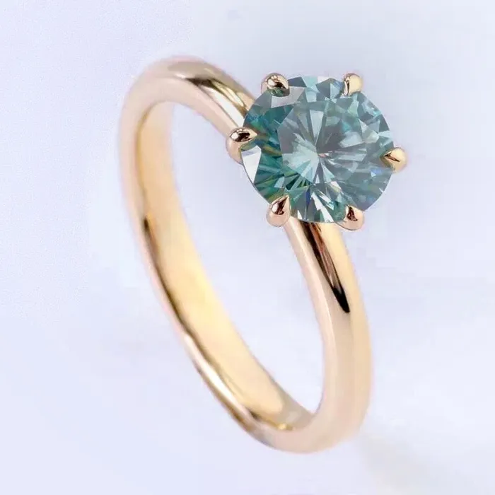 AlbrechtJewellery Rings Teal Green Solitaire Montana Sapphire Engagement Wedding Ring Set 14K Gold AlbrechtJewellery Rings Teal Green Solitaire Montana Sapphire Engagement Wedding Ring Set 14K Gold