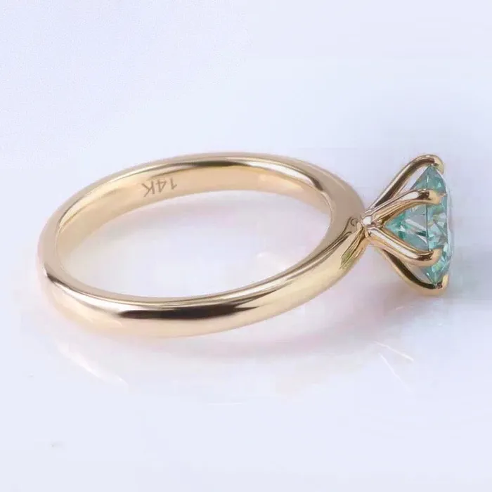 AlbrechtJewellery Rings Teal Green Solitaire Montana Sapphire Engagement Wedding Ring Set 14K Gold AlbrechtJewellery Rings Teal Green Solitaire Montana Sapphire Engagement Wedding Ring Set 14K Gold