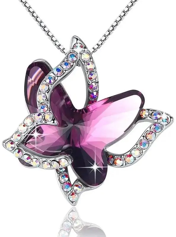 Aliexpress Necklaces Butterfly Crystal Necklace in 3 different colors