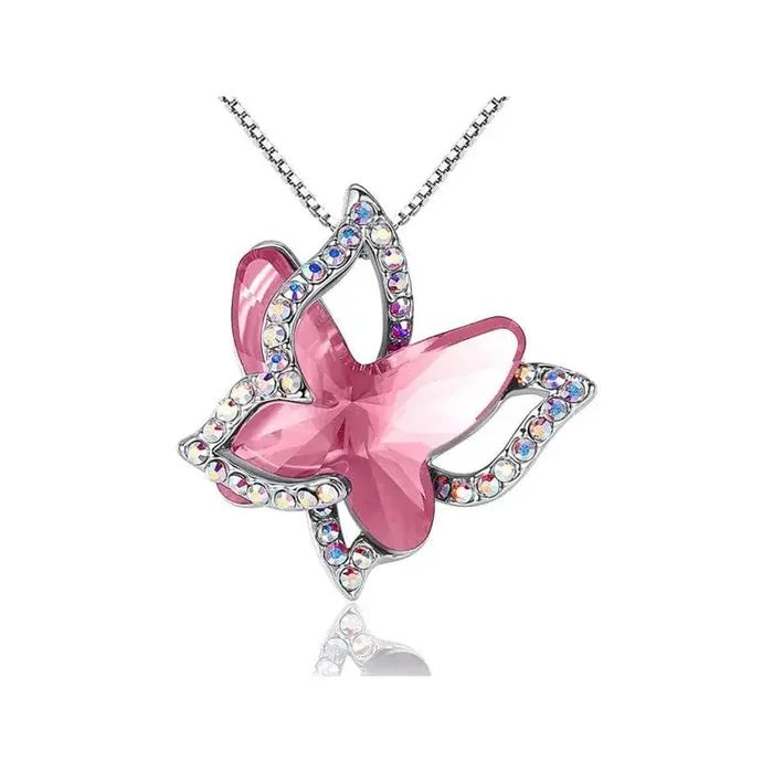 Aliexpress Necklaces Butterfly Crystal Necklace in 3 different colors