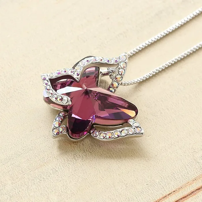 Aliexpress Necklaces Butterfly Crystal Necklace in 3 different colors