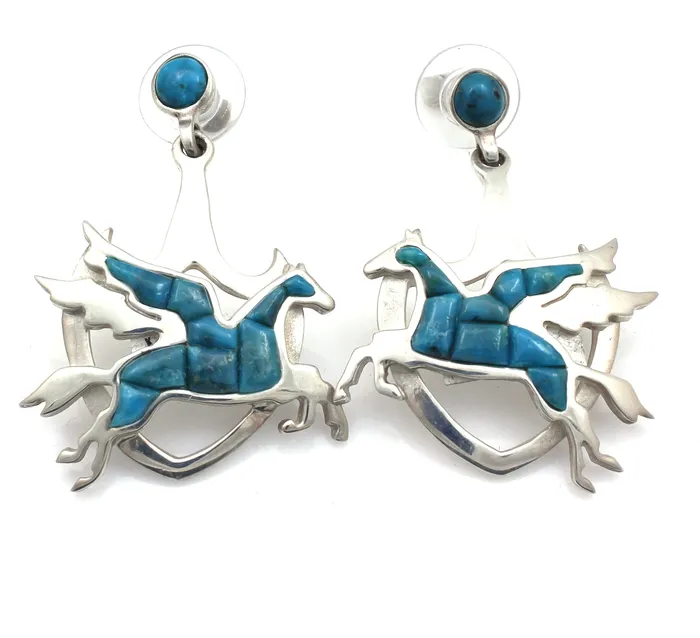 Ben Nighthorse Earrings Horses In Flight Earrings