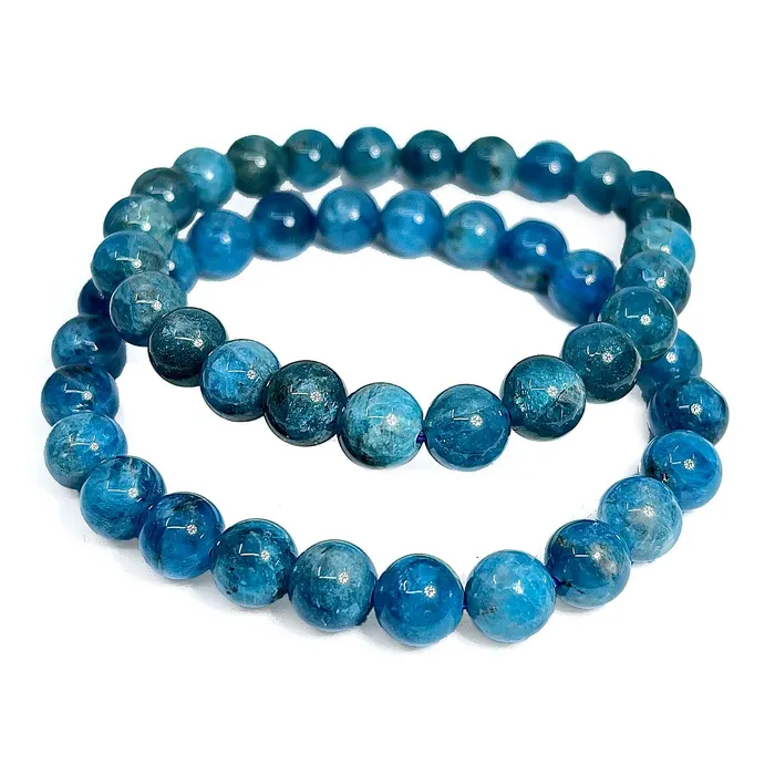 Bracelets Bliss Crystals Apatite 7mm Round Bead Bracelet SK7097
