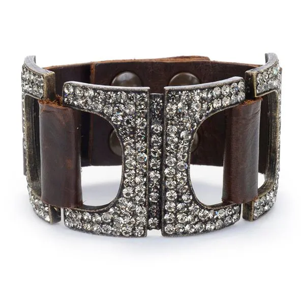 Bracelets Rebel Designs Inc Triple Metal With Leather Bracelet