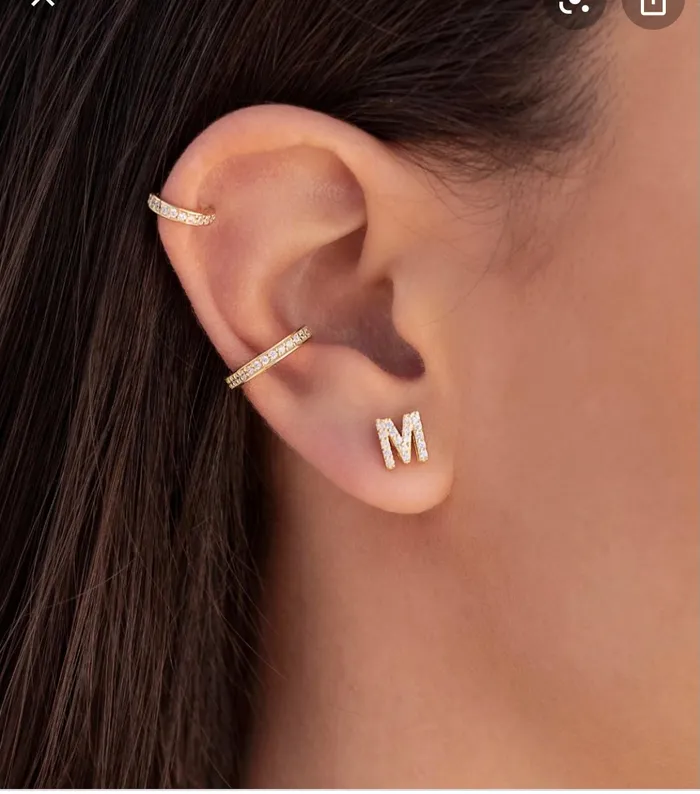 bubs sass Earrings cz initial stud earring