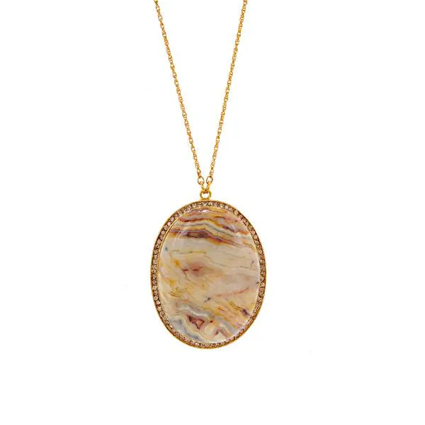 Crystal Encrusted Cabochon Necklace Rebel Designs Inc Necklaces