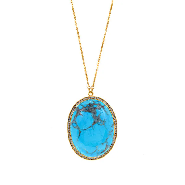 Crystal Encrusted Cabochon Necklace Rebel Designs Inc Necklaces