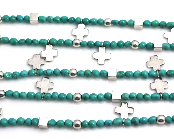 Don Lucas Necklaces Turquoise 5 Strand Cross Necklace Don Lucas Necklaces Turquoise 5 Strand Cross Necklace
