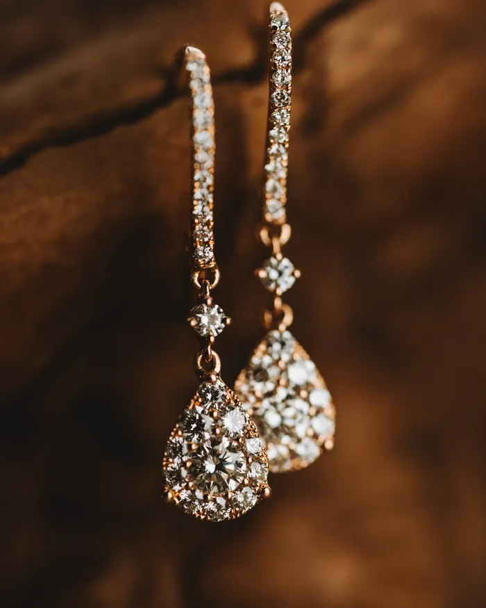 Earrings 14k Rose Gold Diamond Drop Earrings S Kashi