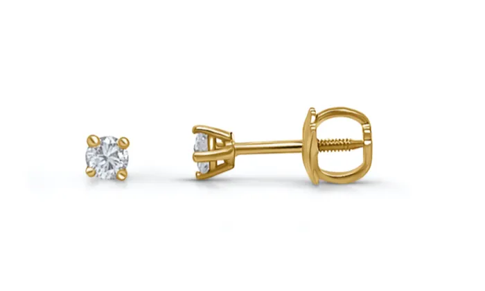 Earrings 14kt Gold 015 carats Diamonds Mini Studs Albert Hern Earrings
