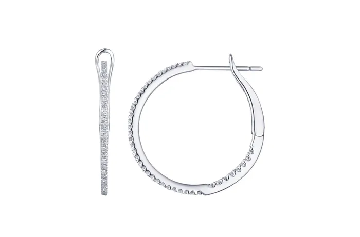 Earrings 14kt Gold Round Large Hoops Diamonds Albert Hern Earrings Earrings 14kt Gold Round Large Hoops Diamonds Albert Hern Earrings