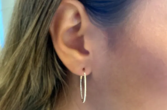 Earrings 14kt Gold Round Large Hoops Diamonds Albert Hern Earrings Earrings 14kt Gold Round Large Hoops Diamonds Albert Hern Earrings