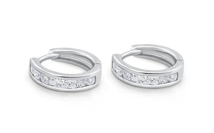 Earrings Albert Hern Earrings 18kt Gold Round Hoops Diamonds Earrings Albert Hern Earrings 18kt Gold Round Hoops Diamonds