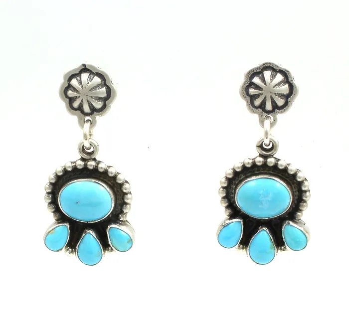 Earrings Don Lucas Turquoise Fan Earrings