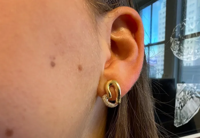 Earrings Heart Design 14kt Yellow Gold Diamonds Albert Hern Earrings