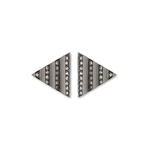 Earrings Jack Vartanian PLEATS TRIANGLE EARRING IN BLACK RHODIUM PLATED 18K WHITE GOLD WITH DIAMOND Earrings Jack Vartanian PLEATS TRIANGLE EARRING IN BLACK RHODIUM PLATED 18K WHITE GOLD WITH DIAMOND