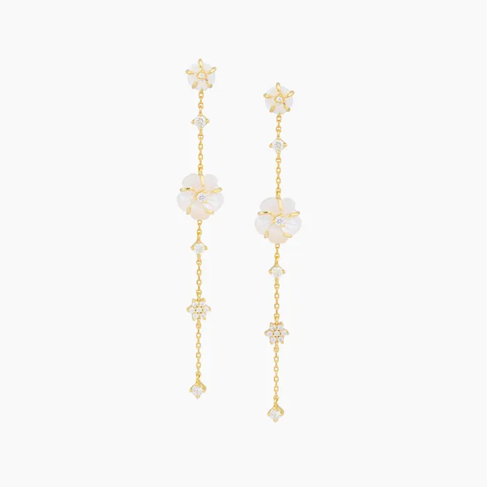 Earrings Long Plumeria Earrings misha hawaii
