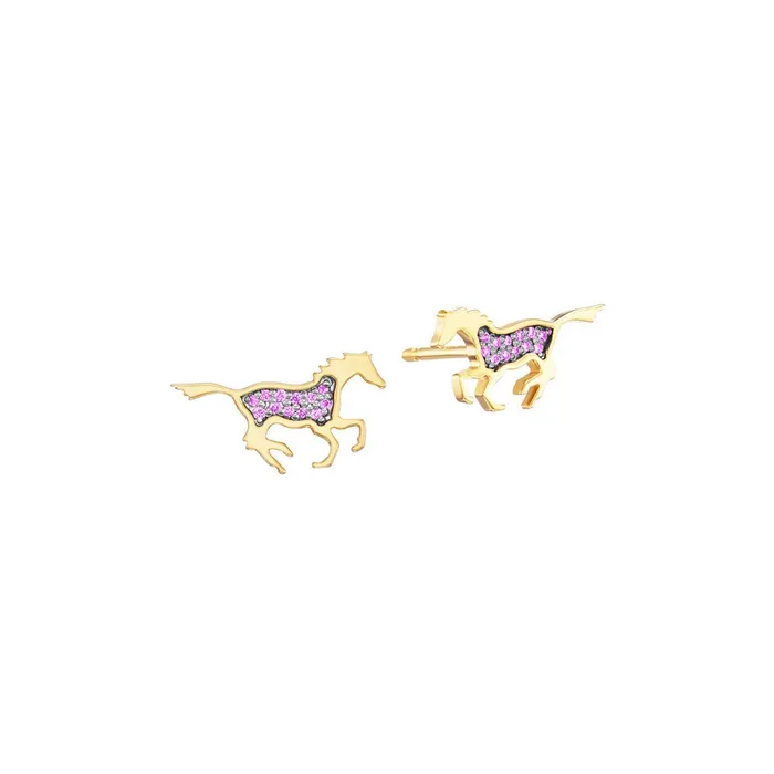 Earrings Running Horse Earrings Colored Stones Nighthorse