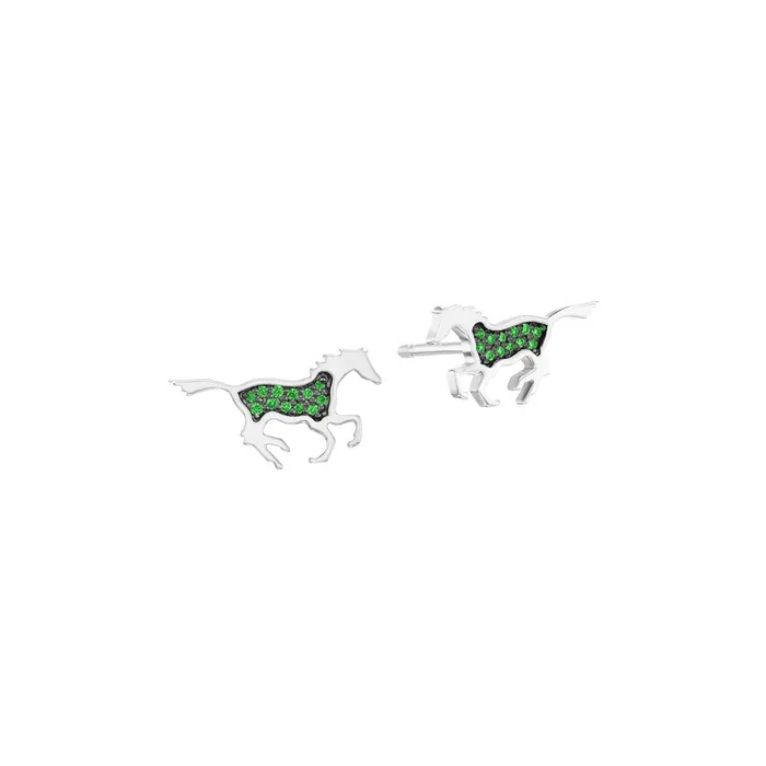 Earrings Running Horse Earrings Colored Stones Nighthorse