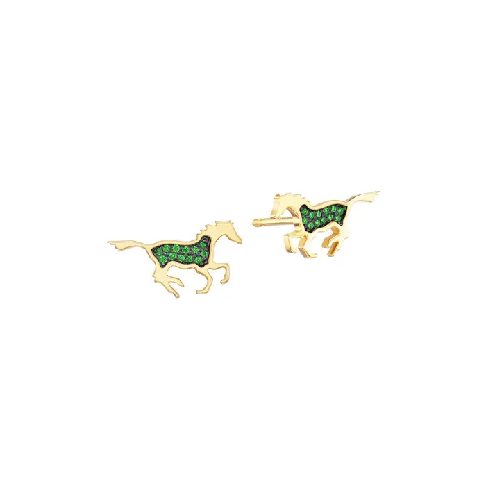 Earrings Running Horse Earrings Colored Stones Nighthorse