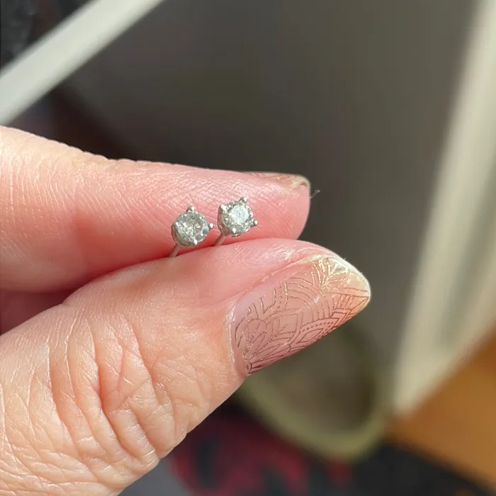 Earrings Vintage Paris Jewelry Diamond Earrings 14k White Gold Vintage
