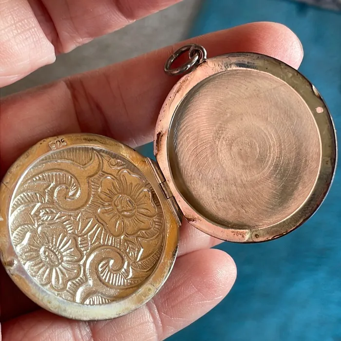 Engraved Flower Locket Sterling Silver Vintage Love Vintage Paris Rings
