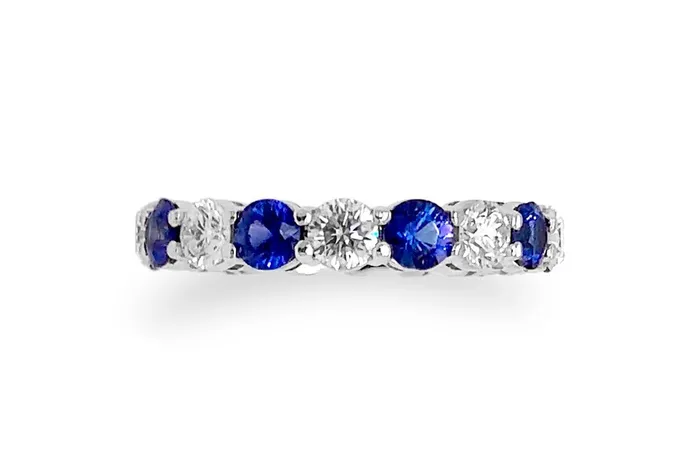 Eternity Ring 18kt Gold Blue Sapphires Diamonds Albert Hern Rings Eternity Ring 18kt Gold Blue Sapphires Diamonds Albert Hern Rings