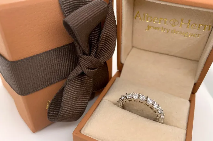 Eternity Ring White Gold with 23 Diamonds 184 cts Albert Hern Rings Eternity Ring White Gold with 23 Diamonds 184 cts Albert Hern Rings