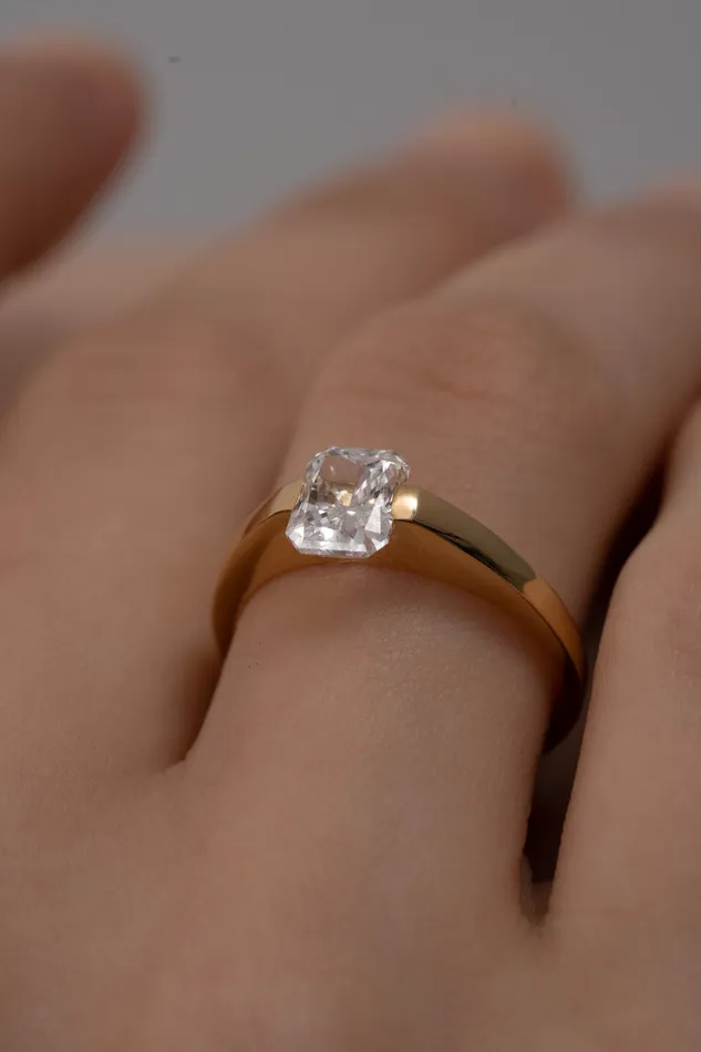 Facet 1ct Radiant Ring PRMAL Rings Facet 1ct Radiant Ring PRMAL Rings
