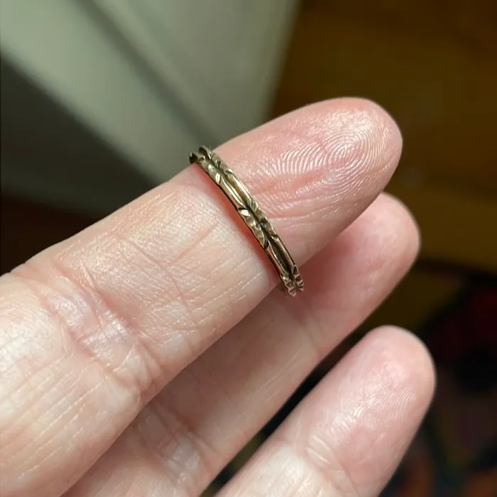 Grooved Band 10k Rose Gold Vintage Vintage Paris Jewelry Rings