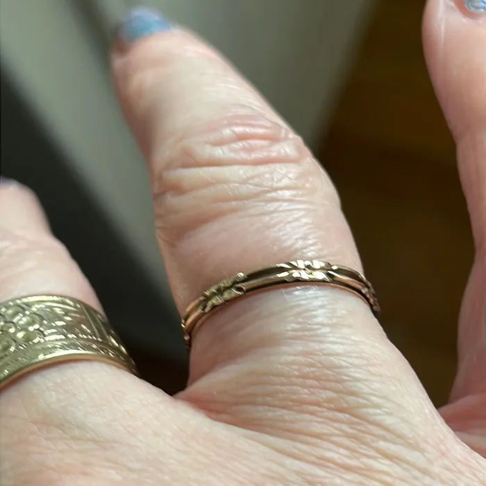 Grooved Band 10k Rose Gold Vintage Vintage Paris Jewelry Rings
