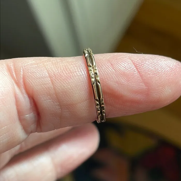 Grooved Band 10k Rose Gold Vintage Vintage Paris Jewelry Rings