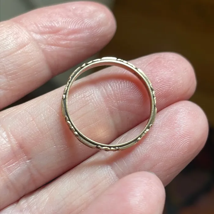 Grooved Band 10k Rose Gold Vintage Vintage Paris Jewelry Rings