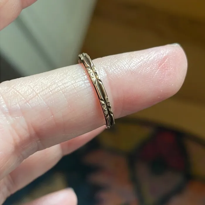 Grooved Band 10k Rose Gold Vintage Vintage Paris Jewelry Rings
