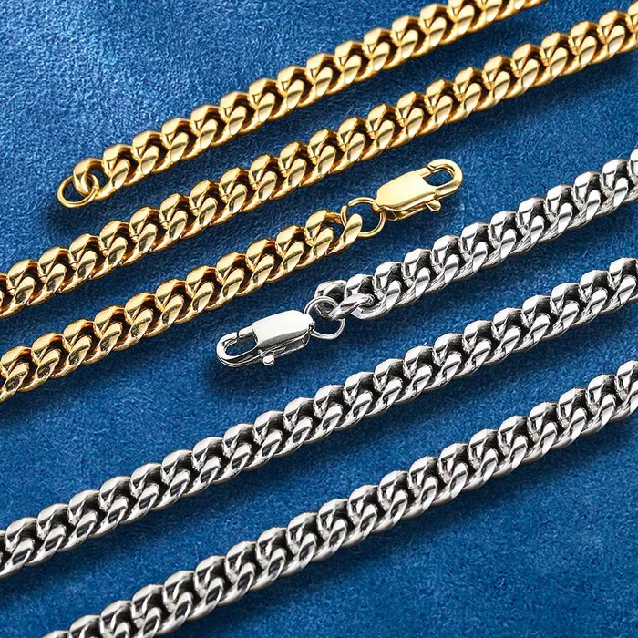 IceZeusShop Bracelets 6mm Stainless Steel Miami Cuban Link Chain