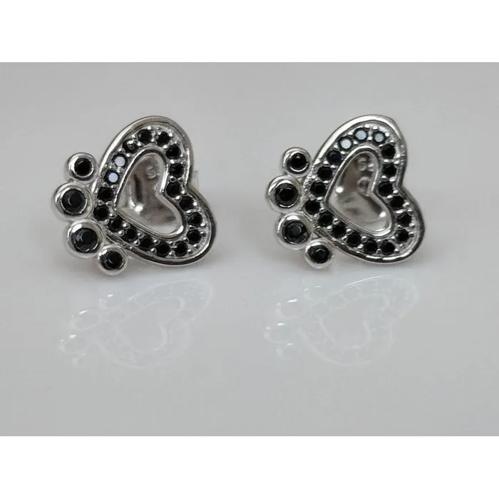 Joe Earrings Pet Paw Earrings with Sparkling Cubic Zirconia in Solid Sterling Silver Beautiful