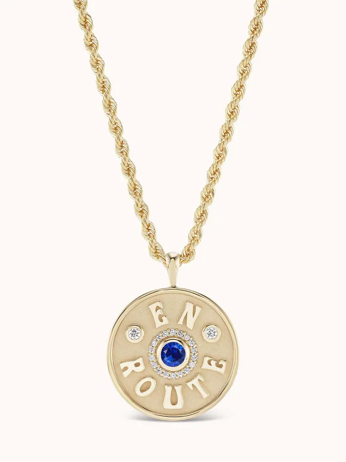 Large En Route Necklace Blue Sapphire Marlo Laz Necklaces