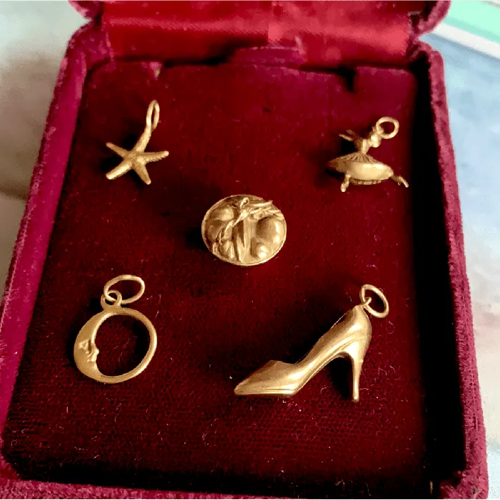Love Vintage Paris Earrings 9k and 14k Gold Charms Vintage sold separately