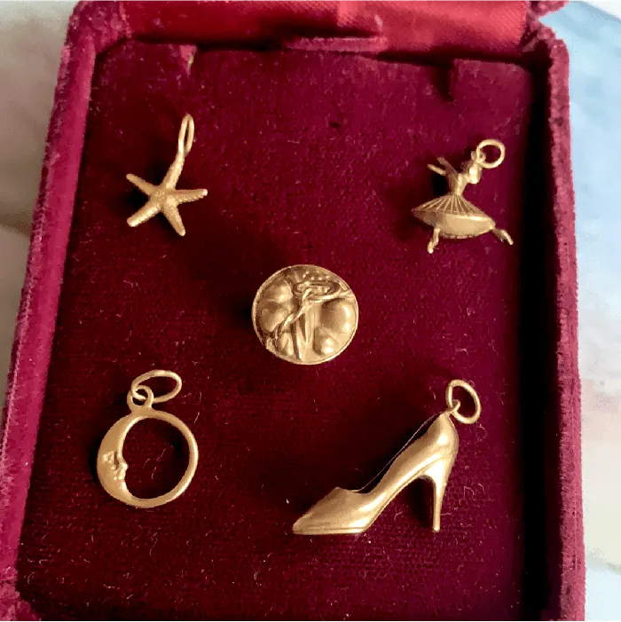 Love Vintage Paris Earrings 9k and 14k Gold Charms Vintage sold separately