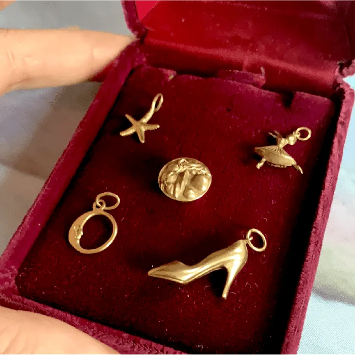 Love Vintage Paris Earrings 9k and 14k Gold Charms Vintage sold separately