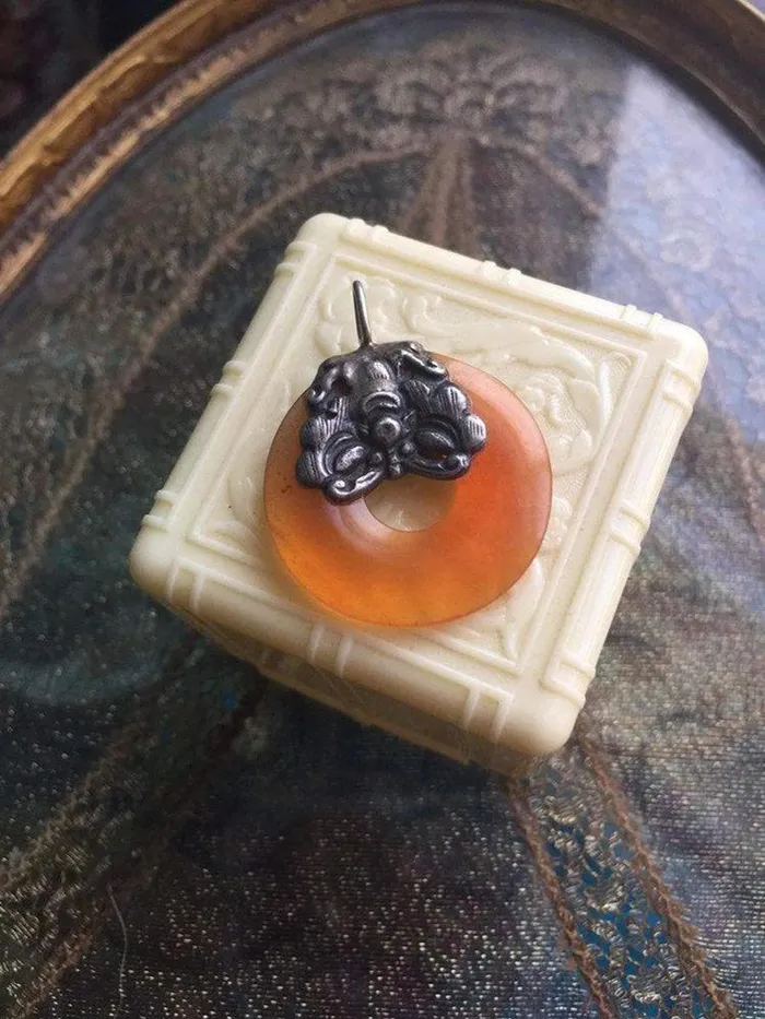 Love Vintage Paris Necklaces Carnelian Butterfly Pendant Sterling Silver Vintage