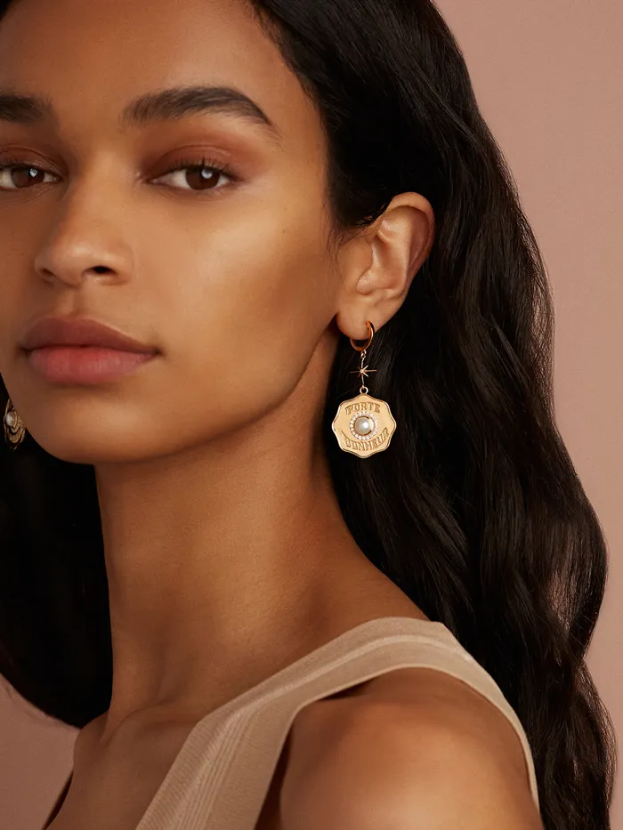 Marlo Laz Earrings Porte Bonheur Coin Earrings Marlo Laz Earrings Porte Bonheur Coin Earrings