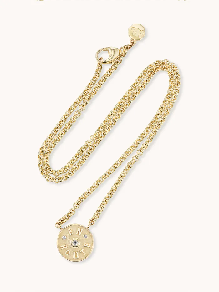 Marlo Laz Necklaces Petite En Route Necklace White Diamond Marlo Laz Necklaces Petite En Route Necklace White Diamond
