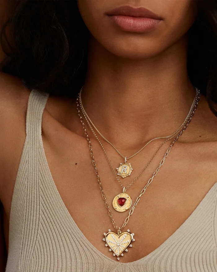 Marlo Laz Necklaces Spiked Heart Pav Necklace Marlo Laz Necklaces Spiked Heart Pav Necklace