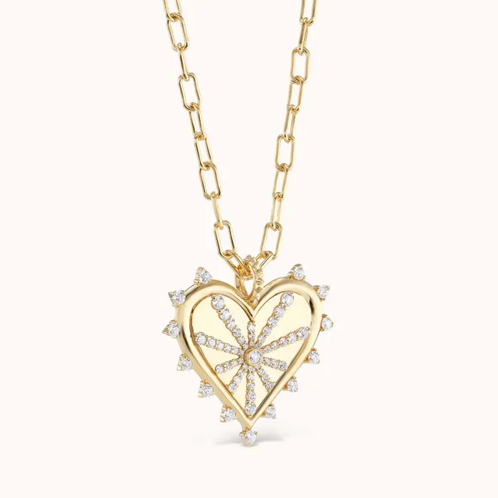 Marlo Laz Necklaces Spiked Heart Pav Necklace Marlo Laz Necklaces Spiked Heart Pav Necklace