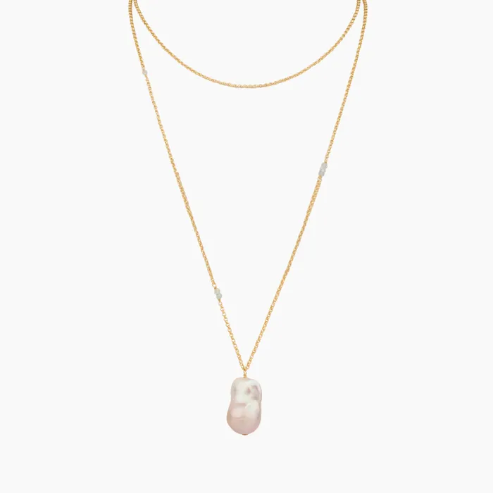 misha hawaii Lani Long Flameball Pearl Necklace Necklaces