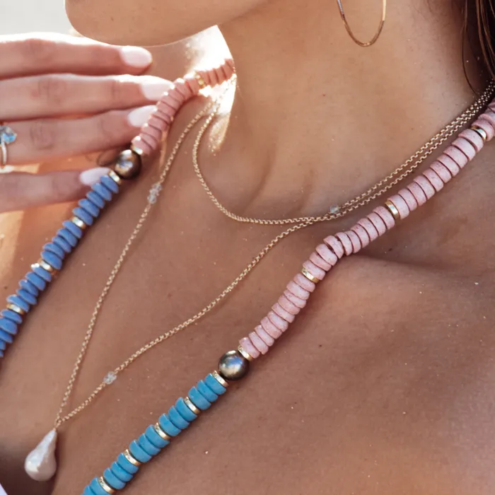 misha hawaii Lani Long Flameball Pearl Necklace Necklaces