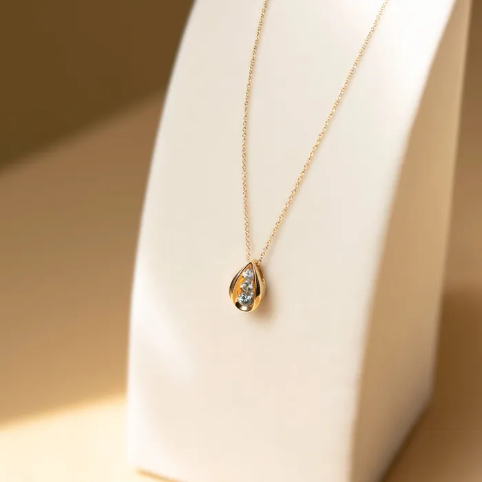 Necklaces Albrecht Jewellery Three Stone Necklace With Pastel Blue Montana Sapphire 14K Gold Necklaces Albrecht Jewellery Three Stone Necklace With Pastel Blue Montana Sapphire 14K Gold